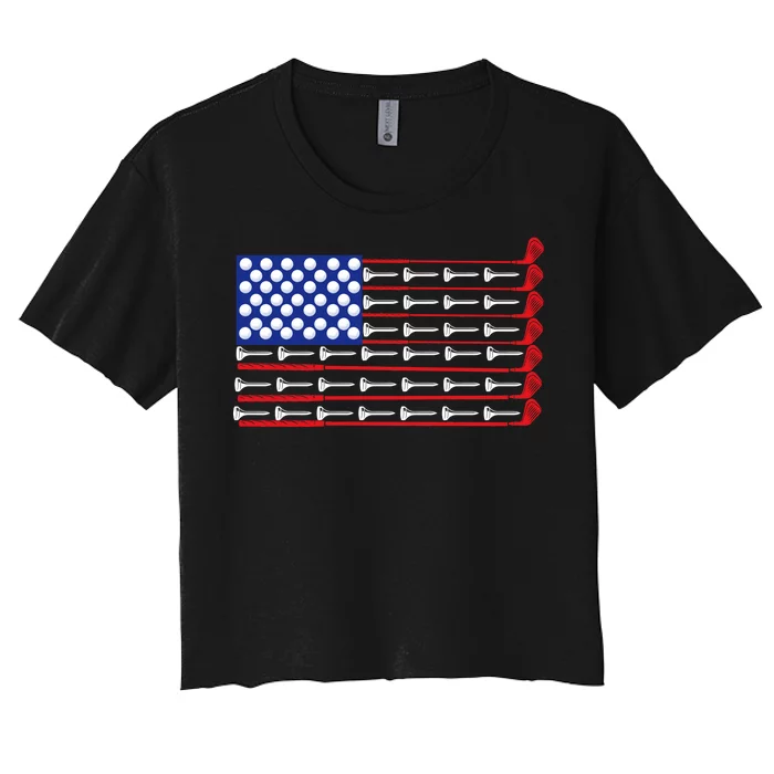 American Golf USA Flag Women's Crop Top Tee