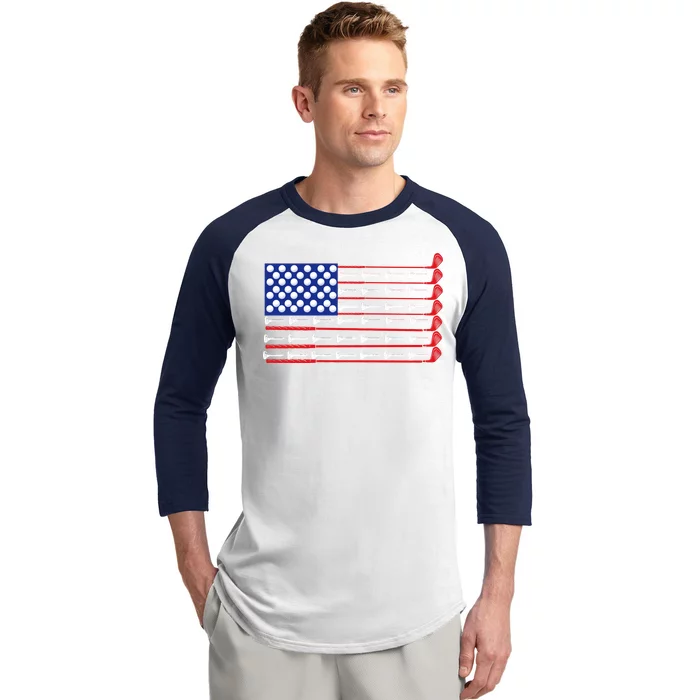 American Golf USA Flag Baseball Sleeve Shirt