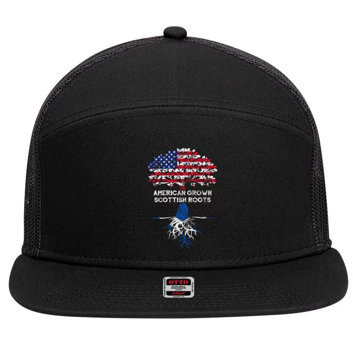 American Grown Scottish Roots 7 Panel Mesh Trucker Snapback Hat