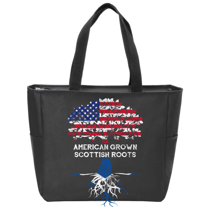 American Grown Scottish Roots Zip Tote Bag