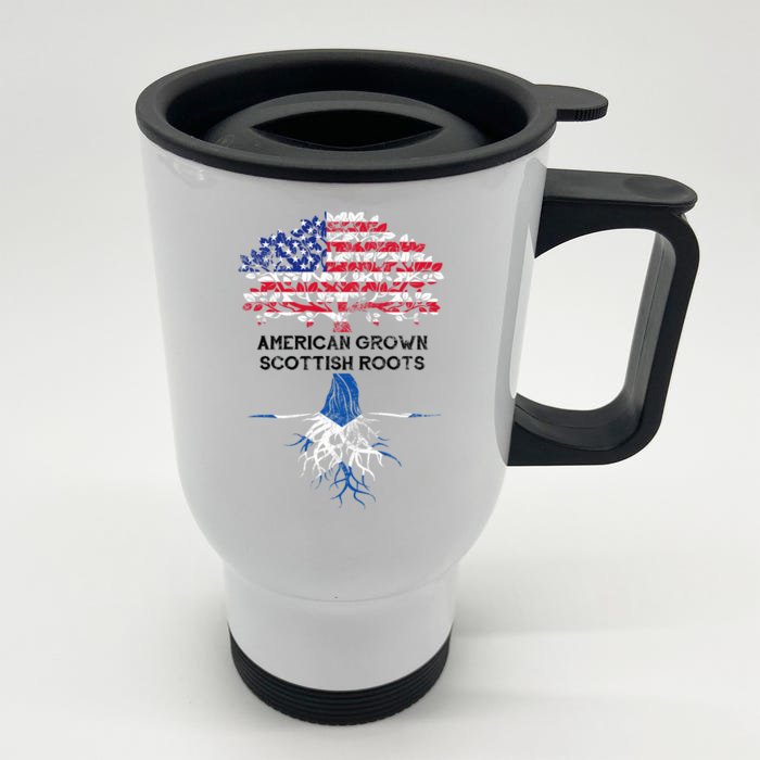 American Grown Scottish Roots Front & Back Stainless Steel Travel Mug