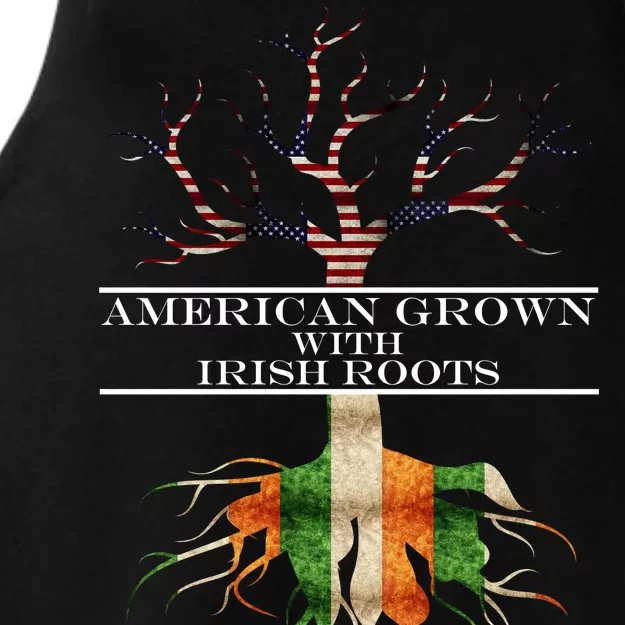 American Grown With Irish Roots Ladies Tri-Blend Wicking Tank