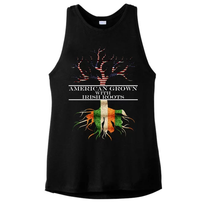 American Grown With Irish Roots Ladies Tri-Blend Wicking Tank