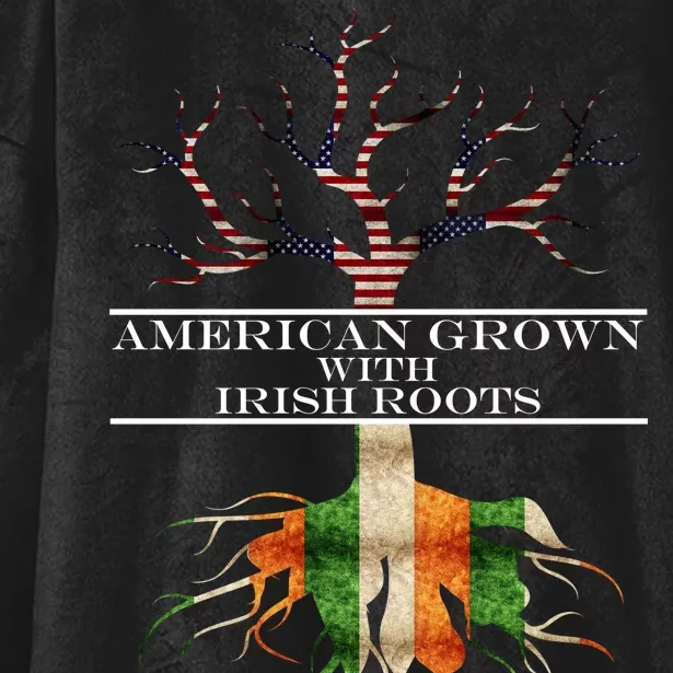 American Grown With Irish Roots Hooded Wearable Blanket