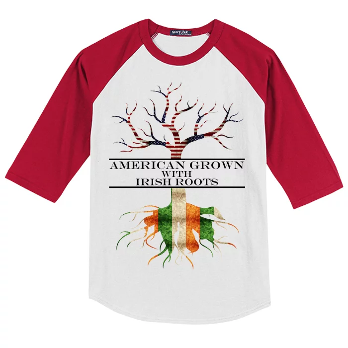 American Grown With Irish Roots Kids Colorblock Raglan Jersey