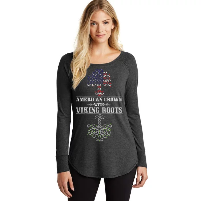 American Grown With Viking Roots Women's Perfect Tri Tunic Long Sleeve Shirt