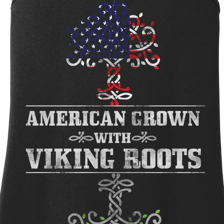 American Grown With Viking Roots Ladies Essential Tank