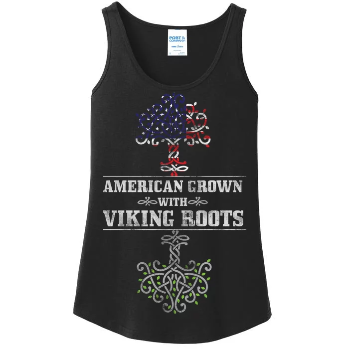 American Grown With Viking Roots Ladies Essential Tank