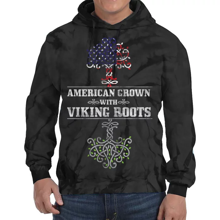 American Grown With Viking Roots Tie Dye Hoodie