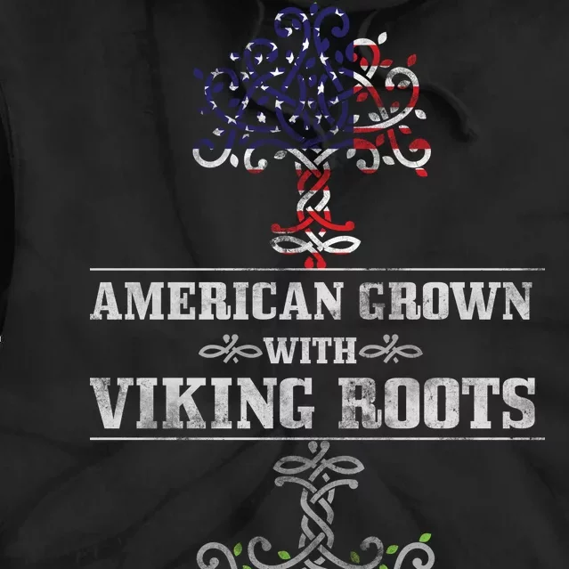 American Grown With Viking Roots Tie Dye Hoodie