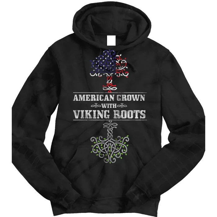 American Grown With Viking Roots Tie Dye Hoodie