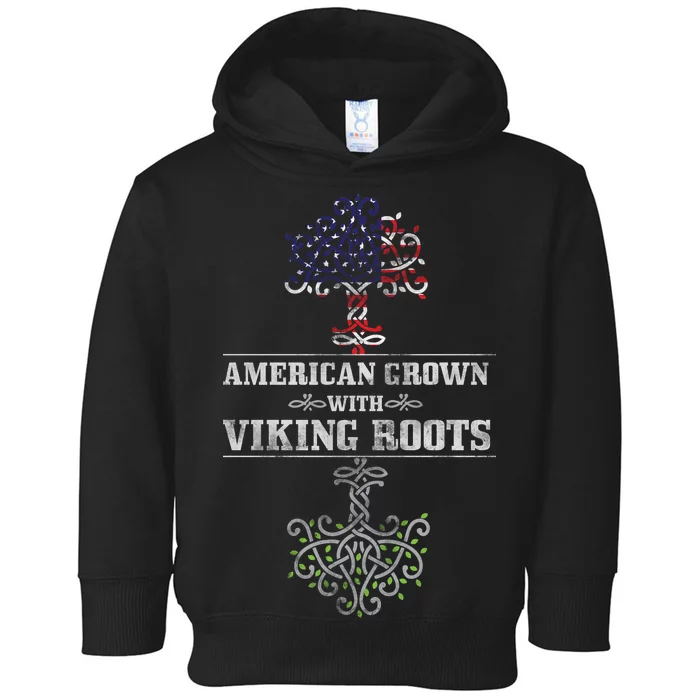 American Grown With Viking Roots Toddler Hoodie