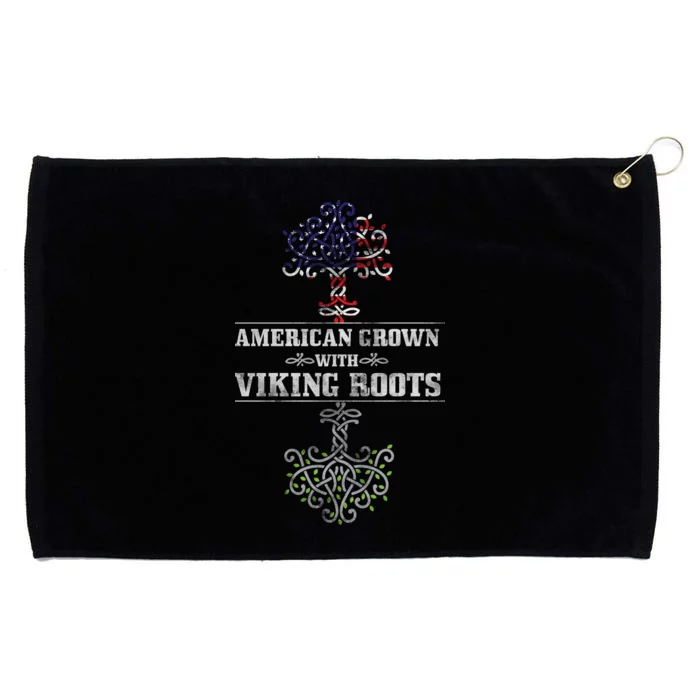 American Grown With Viking Roots Grommeted Golf Towel