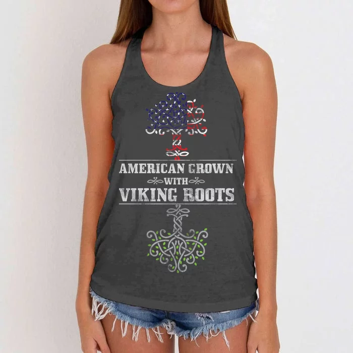 American Grown With Viking Roots Women's Knotted Racerback Tank