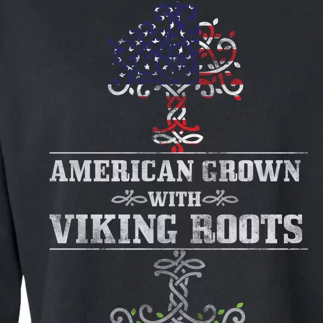 American Grown With Viking Roots Cropped Pullover Crew