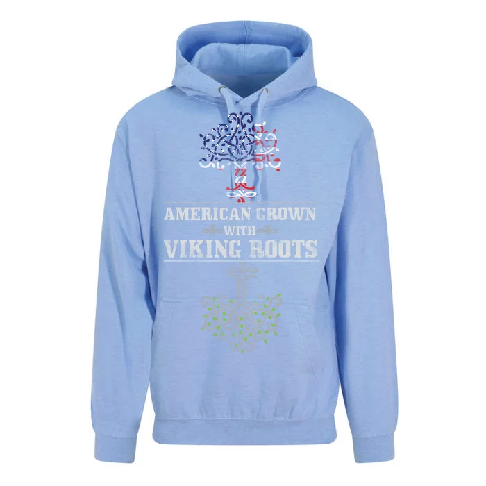 American Grown With Viking Roots Unisex Surf Hoodie