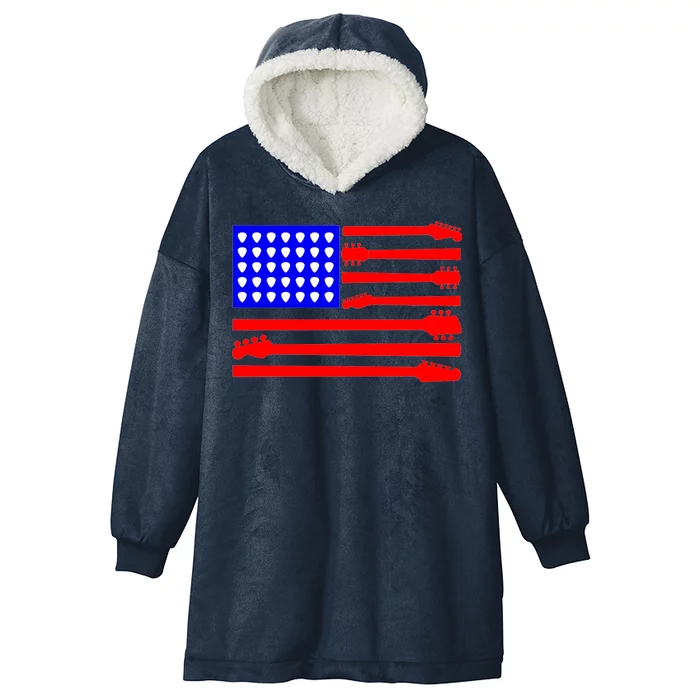 American Guitar Hooded Wearable Blanket