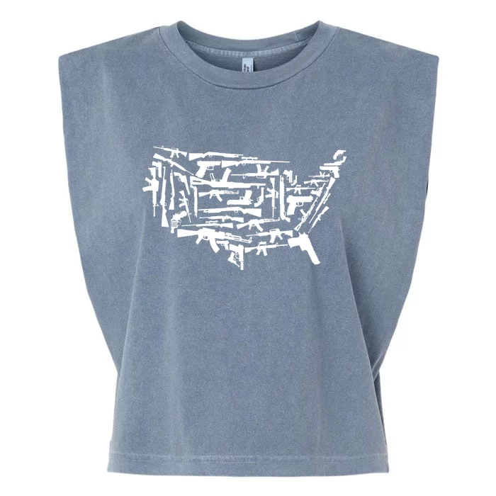 American Gun Map Garment-Dyed Women's Muscle Tee