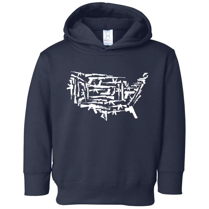 American Gun Map Toddler Hoodie