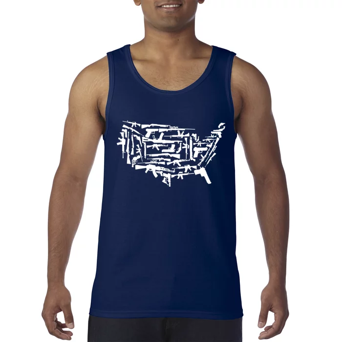 American Gun Map Tank Top