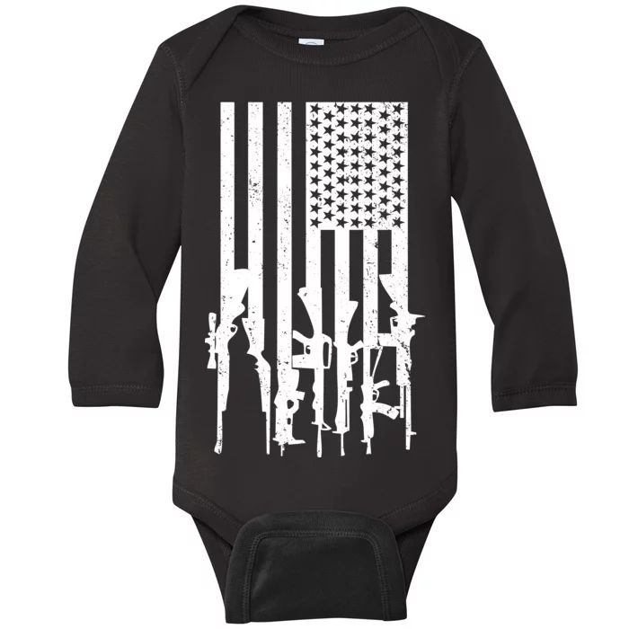 American Guns Baby Long Sleeve Bodysuit