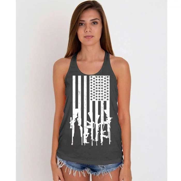 American Guns Women's Knotted Racerback Tank