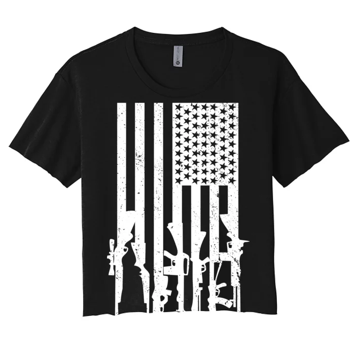 American Guns Women's Crop Top Tee