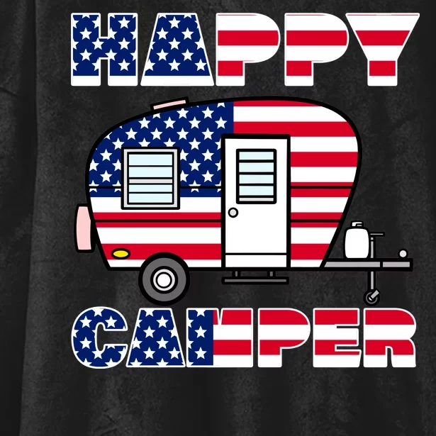 American Happy Camper USA Hooded Wearable Blanket