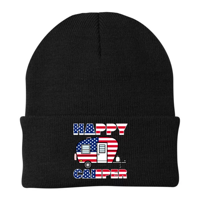 American Happy Camper USA Knit Cap Winter Beanie