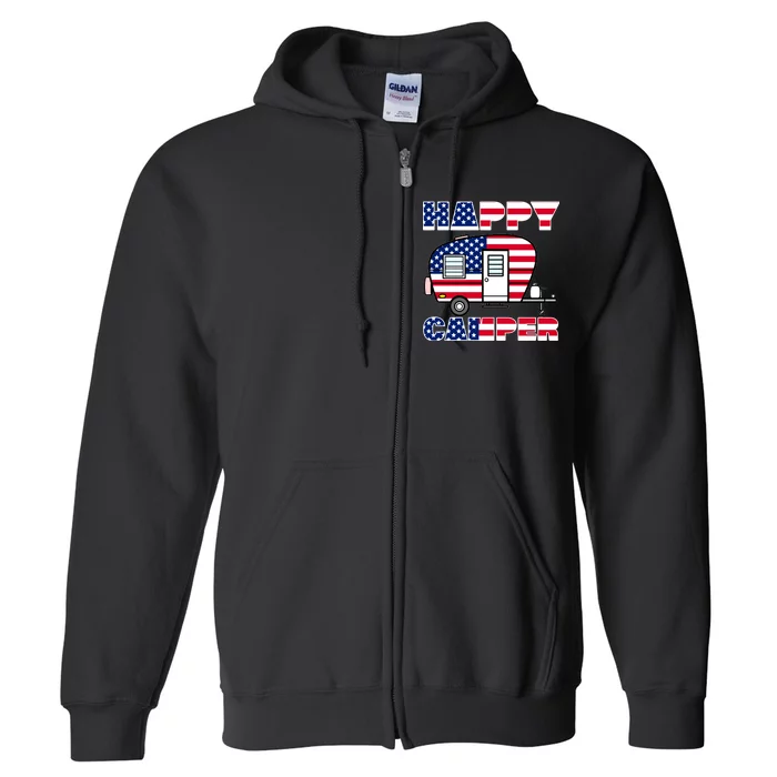 American Happy Camper USA Full Zip Hoodie