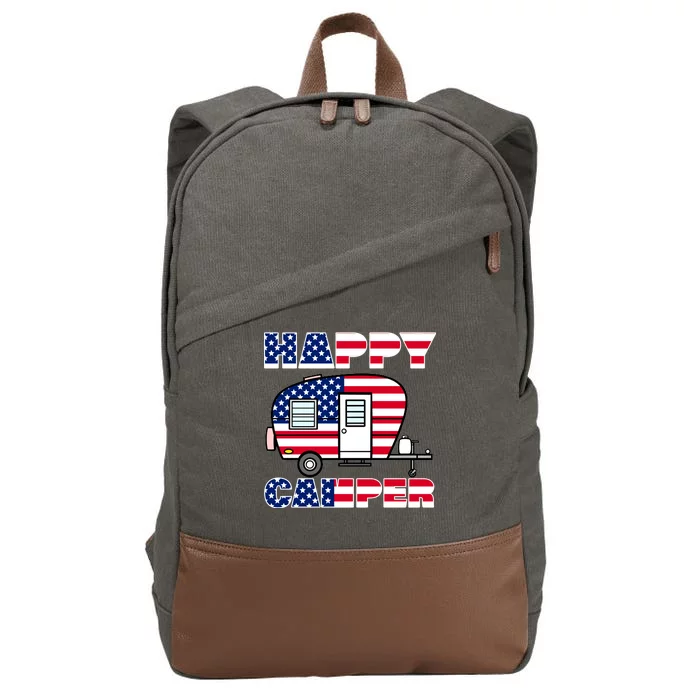 American Happy Camper USA Cotton Canvas Backpack