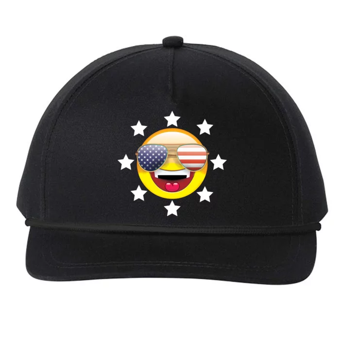 American Hippie Smiley Face Snapback Five-Panel Rope Hat