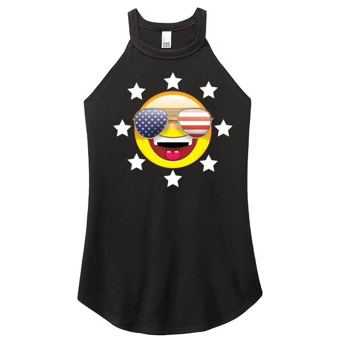 American Hippie Smiley Face Women’s Perfect Tri Rocker Tank