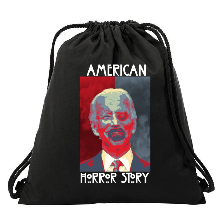 American Horror Funny Anti Biden Drawstring Bag