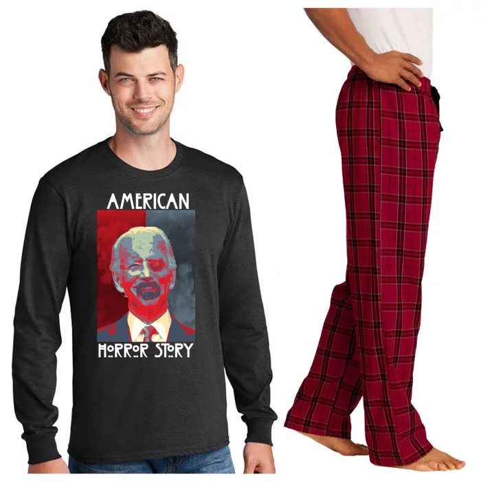 American Horror Funny Anti Biden Long Sleeve Pajama Set