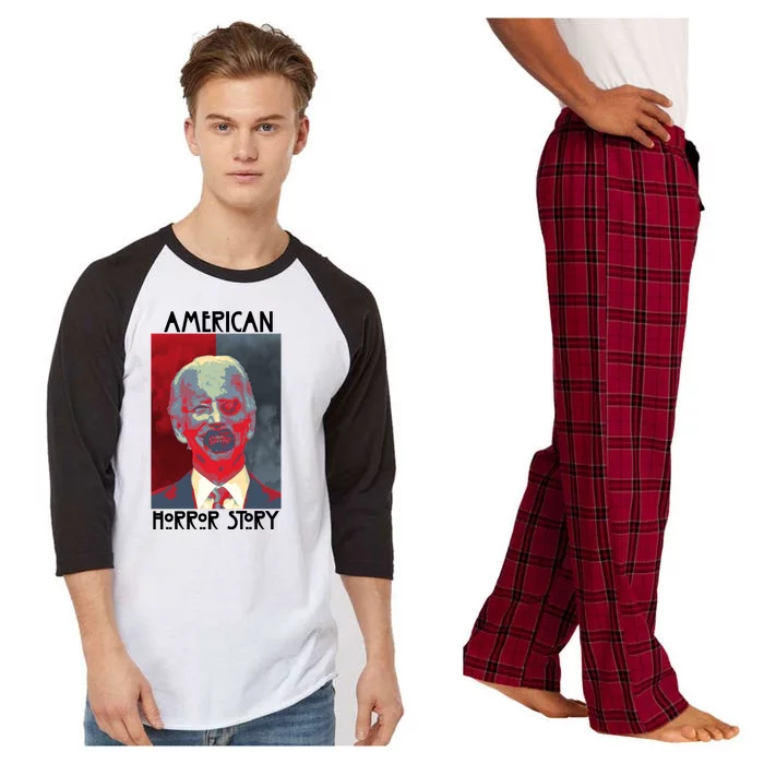 American Horror Funny Anti Biden Raglan Sleeve Pajama Set