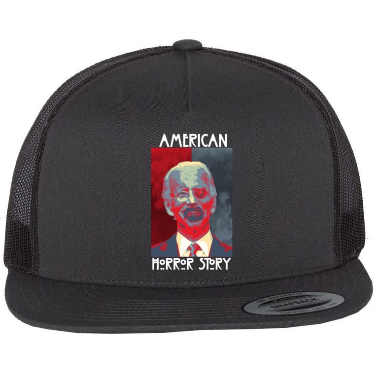 American Horror Funny Anti Biden Flat Bill Trucker Hat