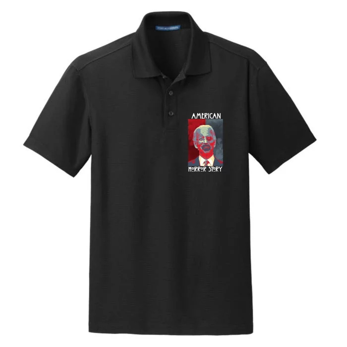 American Horror Funny Anti Biden Dry Zone Grid Performance Polo