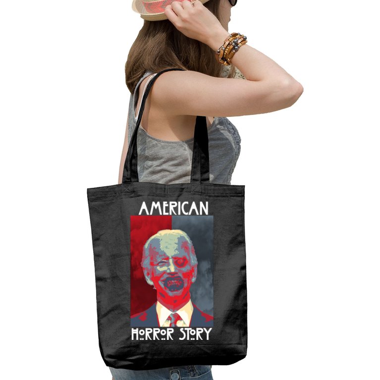 American Horror Funny Anti Biden Tote Bag