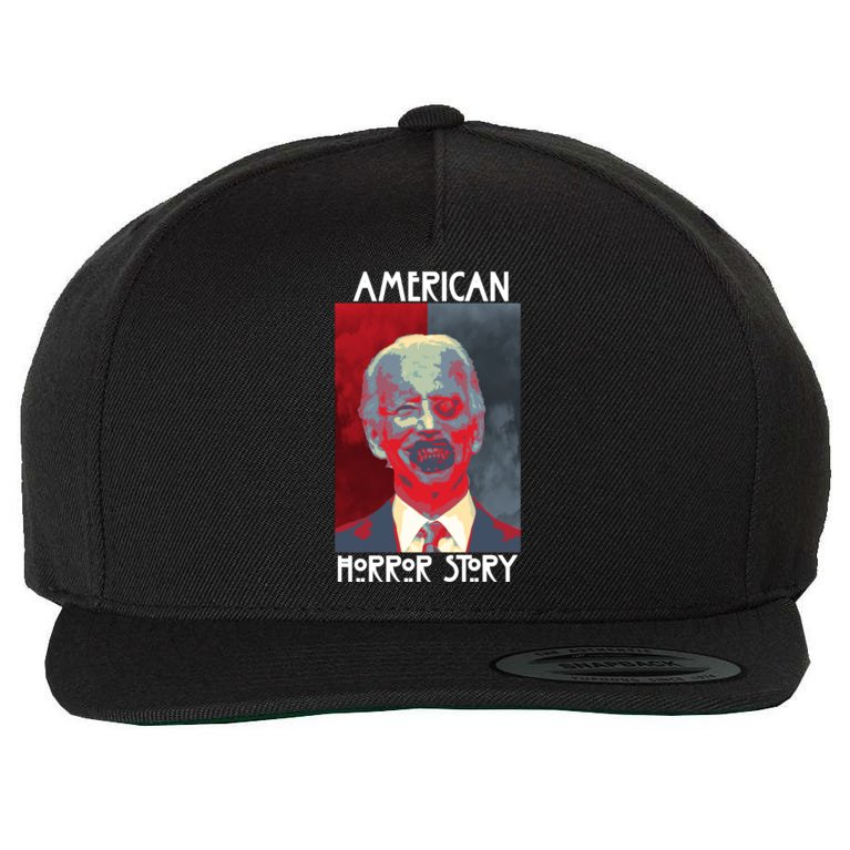 American Horror Funny Anti Biden Wool Snapback Cap