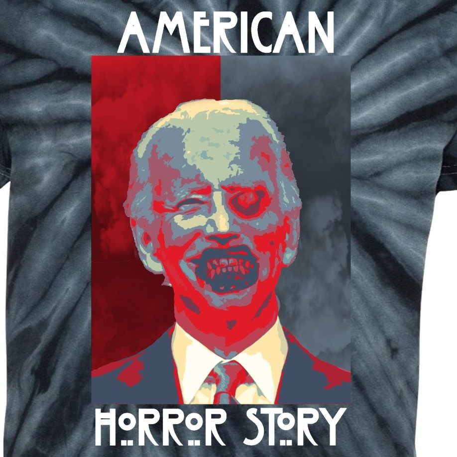 American Horror Funny Anti Biden Kids Tie-Dye T-Shirt