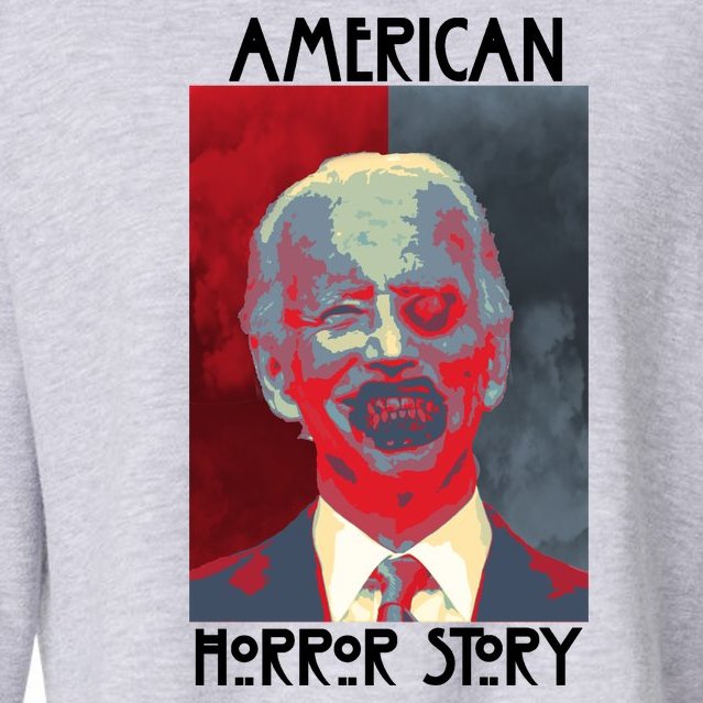 American Horror Funny Anti Biden Cropped Pullover Crew