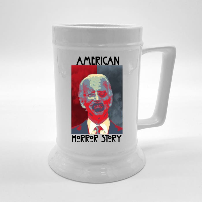 American Horror Funny Anti Biden Front & Back Beer Stein