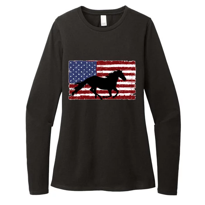 American Horse Flag Vintage Womens CVC Long Sleeve Shirt