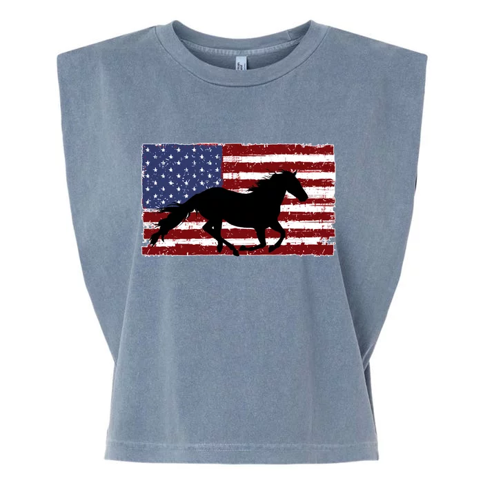 American Horse Flag Vintage Garment-Dyed Women's Muscle Tee