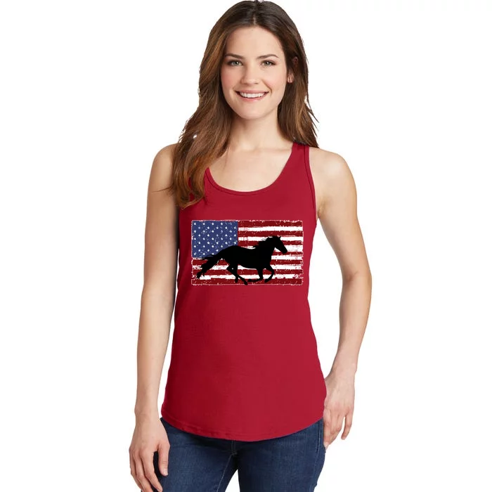 American Horse Flag Vintage Ladies Essential Tank