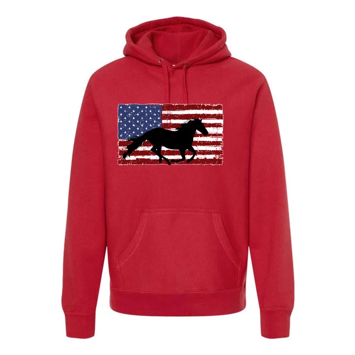 American Horse Flag Vintage Premium Hoodie