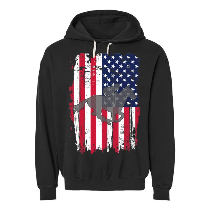 American Horse Racing Flag Garment-Dyed Fleece Hoodie