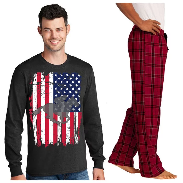 American Horse Racing Flag Long Sleeve Pajama Set