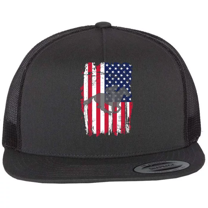 American Horse Racing Flag Flat Bill Trucker Hat